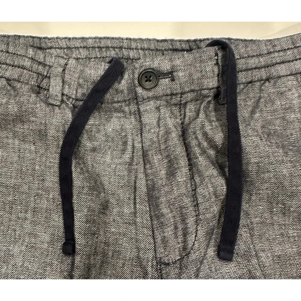 Banana Republic Mens Mason Athletic Tapered Pants Size 33x30 Linen Blend Gray